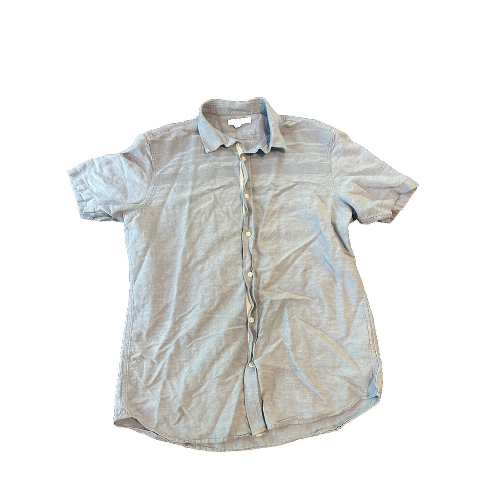 Banana Republic Linen Cotton Blend Mens Short L Tall Blue Preppy Minimalist Y2K
